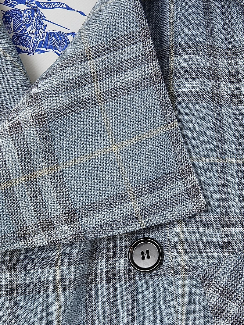 Check Double-Breasted Short Coat