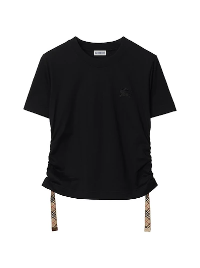 Drawstring Logo Cotton T-Shirt