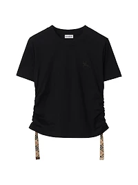 Drawstring Logo Cotton T-Shirt