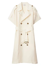 Tie-Waist Double-Breasted Trench Dress