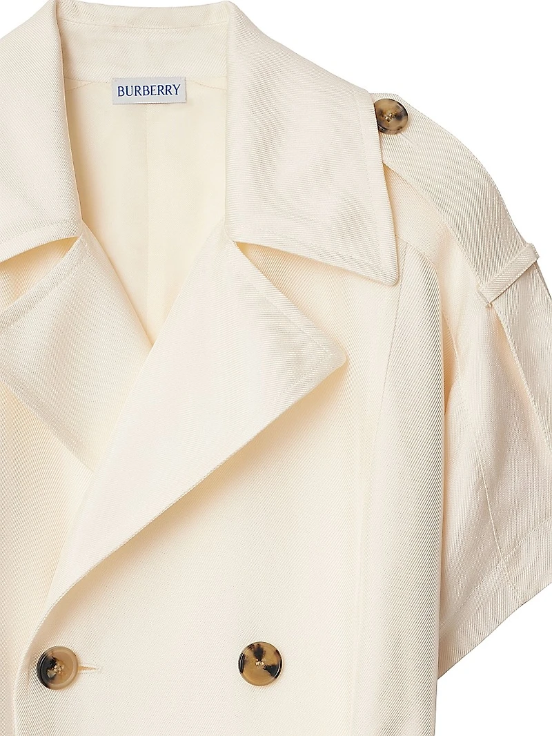 Tie-Waist Double-Breasted Trench Dress