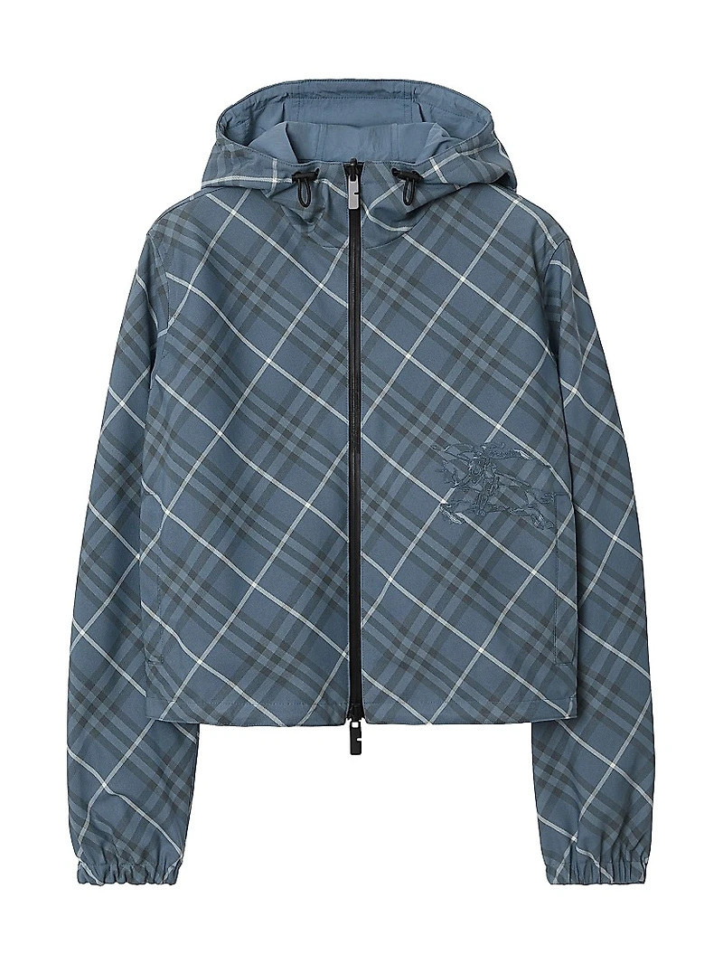 Check Zip Hooded Jacket