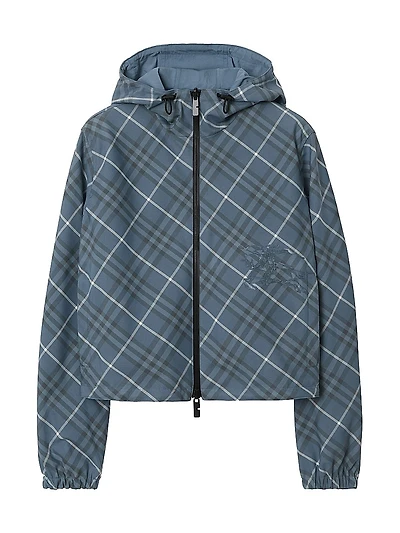 Check Zip Hooded Jacket
