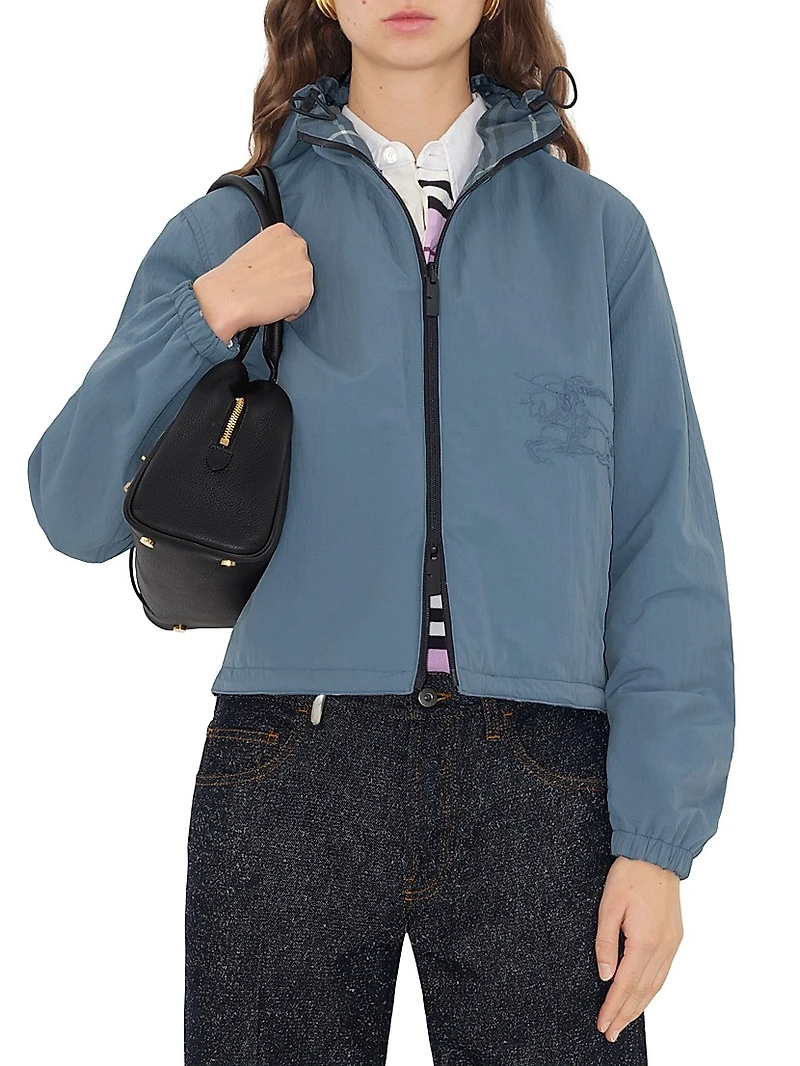 Check Zip Hooded Jacket