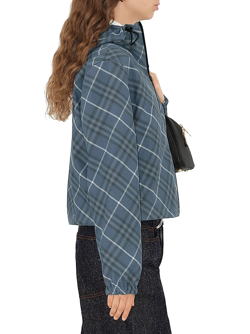 Check Zip Hooded Jacket