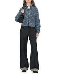 Check Zip Hooded Jacket