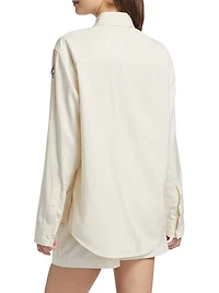 Logo Silk-Blend Buckle-Sleeve Shirt