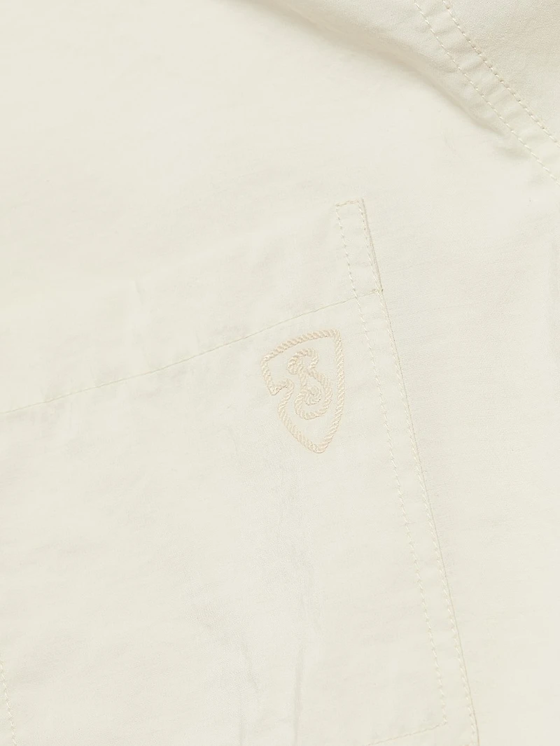 Logo Silk-Blend Buckle-Sleeve Shirt