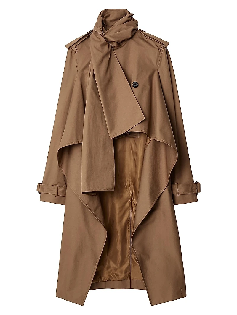 Drapeneck Cotton Trench Coat