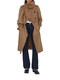 Drapeneck Cotton Trench Coat