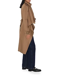 Drapeneck Cotton Trench Coat