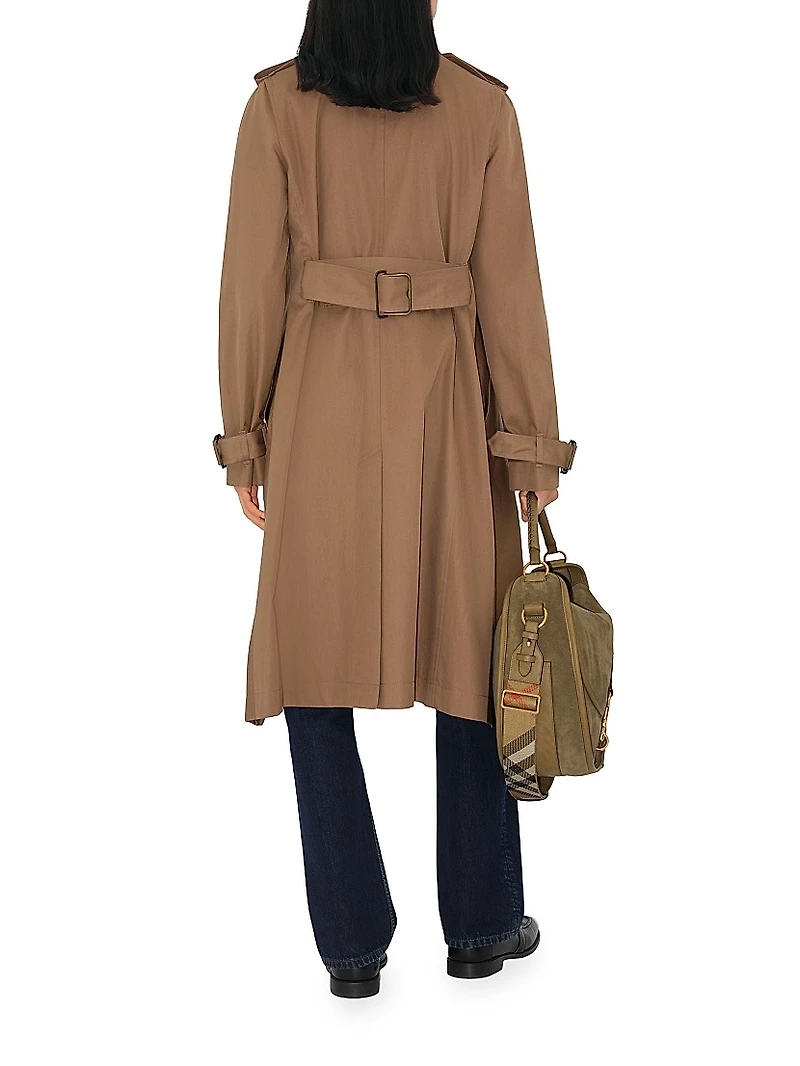 Drapeneck Cotton Trench Coat