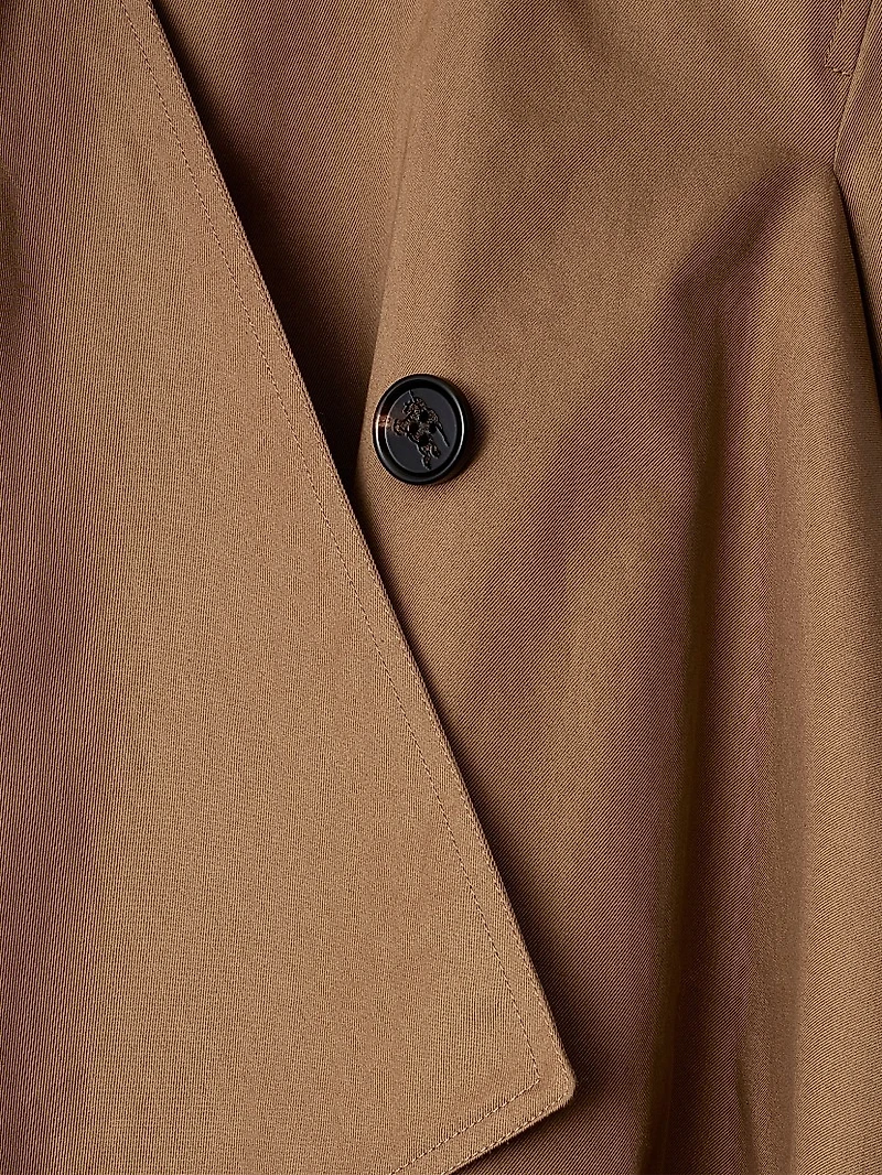 Drapeneck Cotton Trench Coat