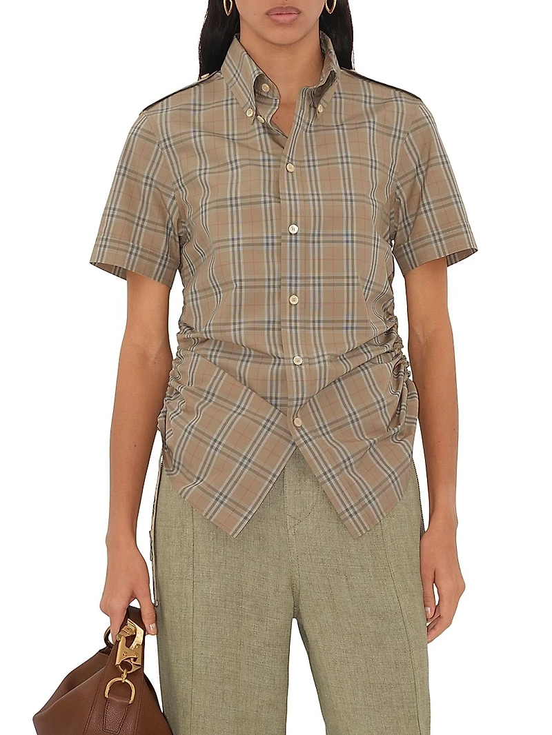 Check Cotton Short-Sleeve Shirt