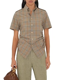Check Cotton Short-Sleeve Shirt