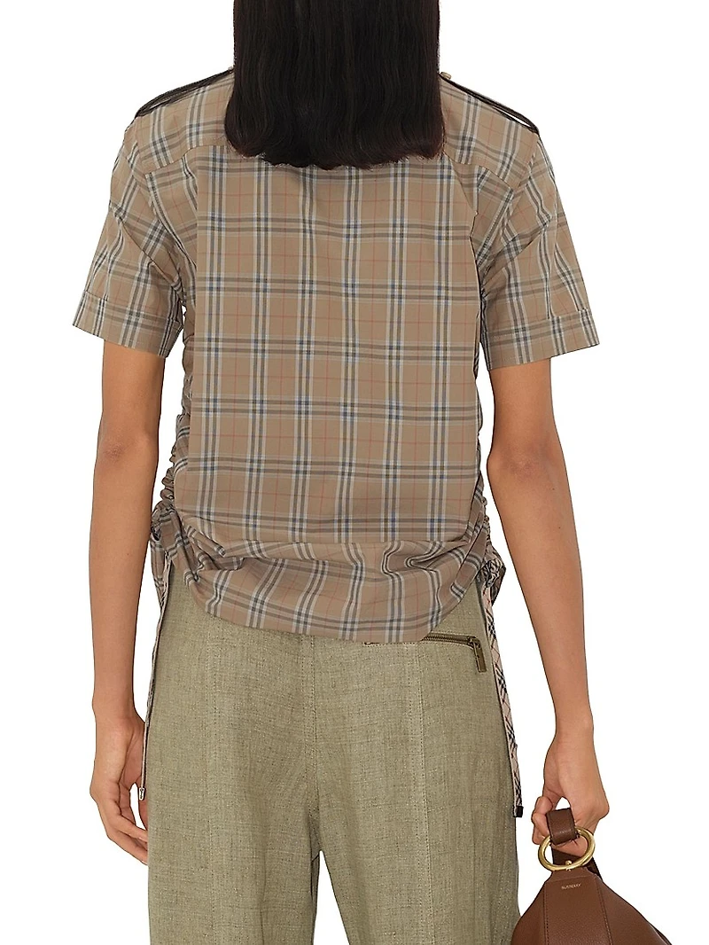 Check Cotton Short-Sleeve Shirt