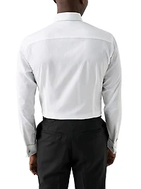 Slim-Fit Textured Fly-Front Formal Shirt