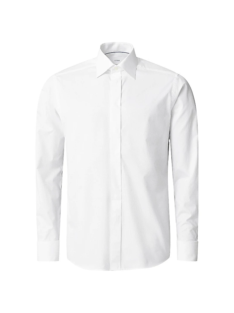 Jacquard Cotton Twill Contemporary-Fit Shirt