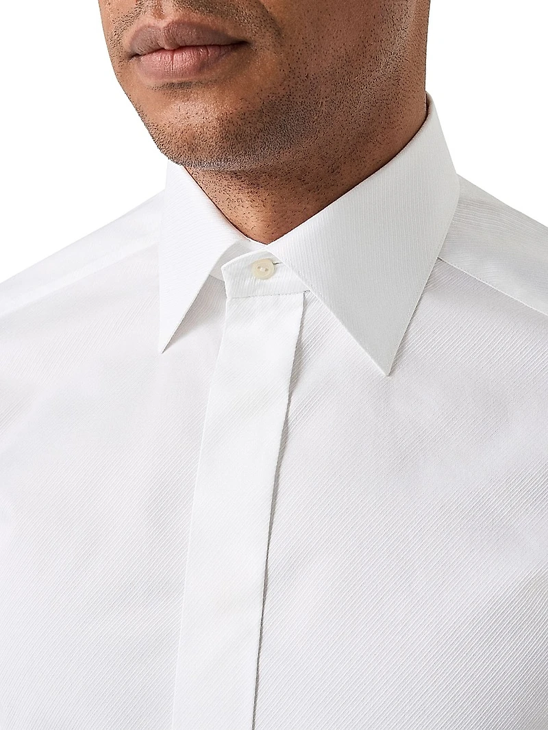 Jacquard Cotton Twill Contemporary-Fit Shirt