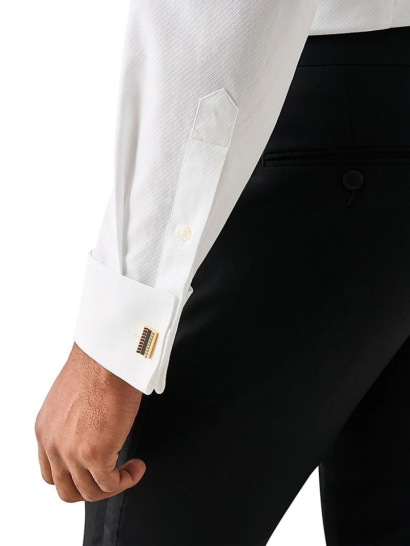 Jacquard Cotton Twill Contemporary-Fit Shirt