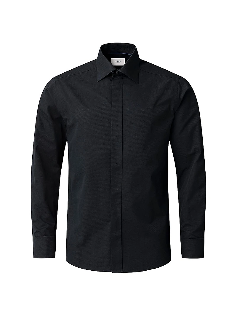 Slim-Fit Textured Dress Shirt