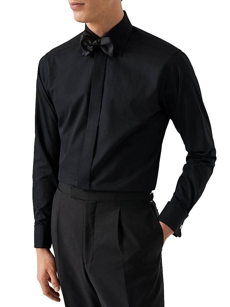 Slim-Fit Textured Dress Shirt