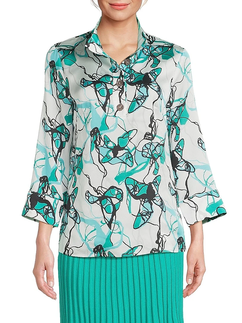 Printed Crêpe de Chine Blouse