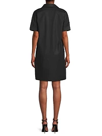 Floral-Embroidered Stretch-Cotton Minidress