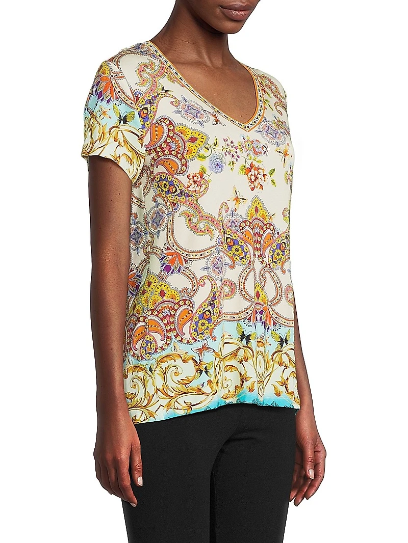 The Janie Favorite Printed V-Neck T-Shirt