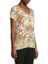 The Janie Favorite Printed V-Neck T-Shirt