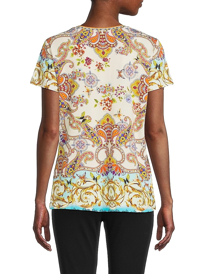 The Janie Favorite Printed V-Neck T-Shirt