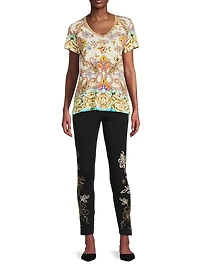 The Janie Favorite Printed V-Neck T-Shirt