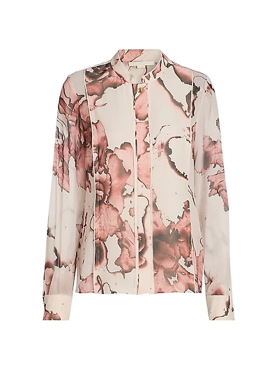 Burnt Floral Print Blouse