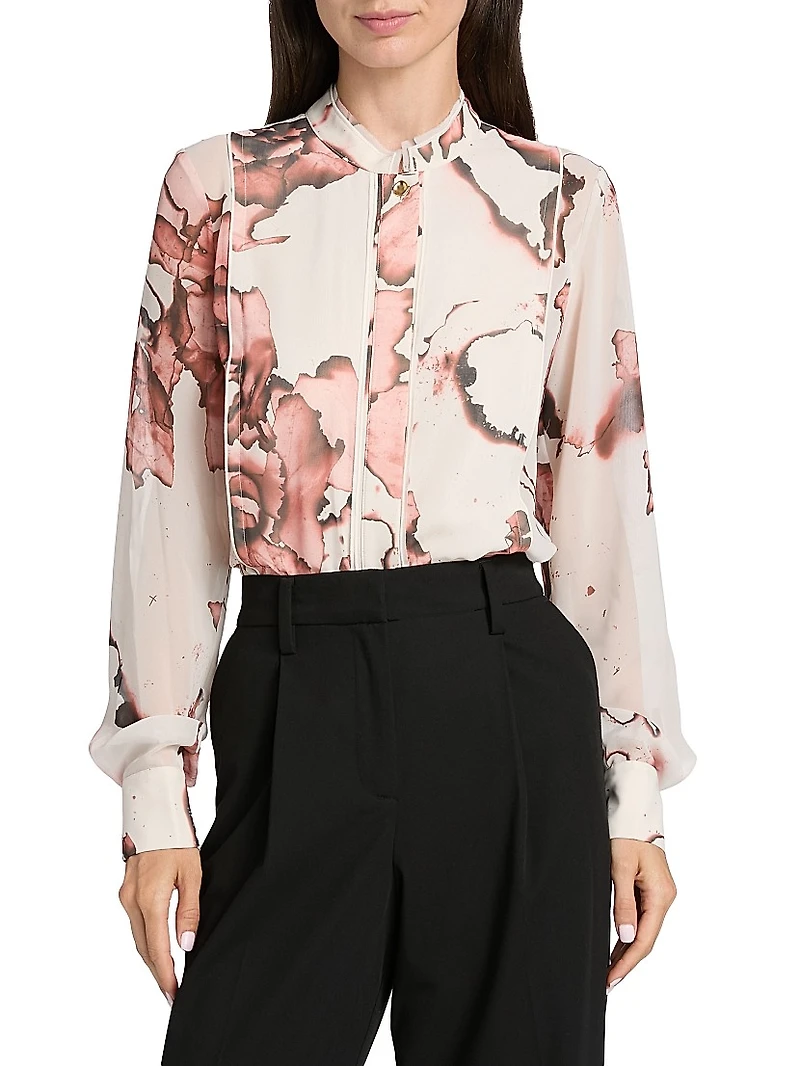 Burnt Floral Print Blouse