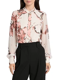 Burnt Floral Print Blouse