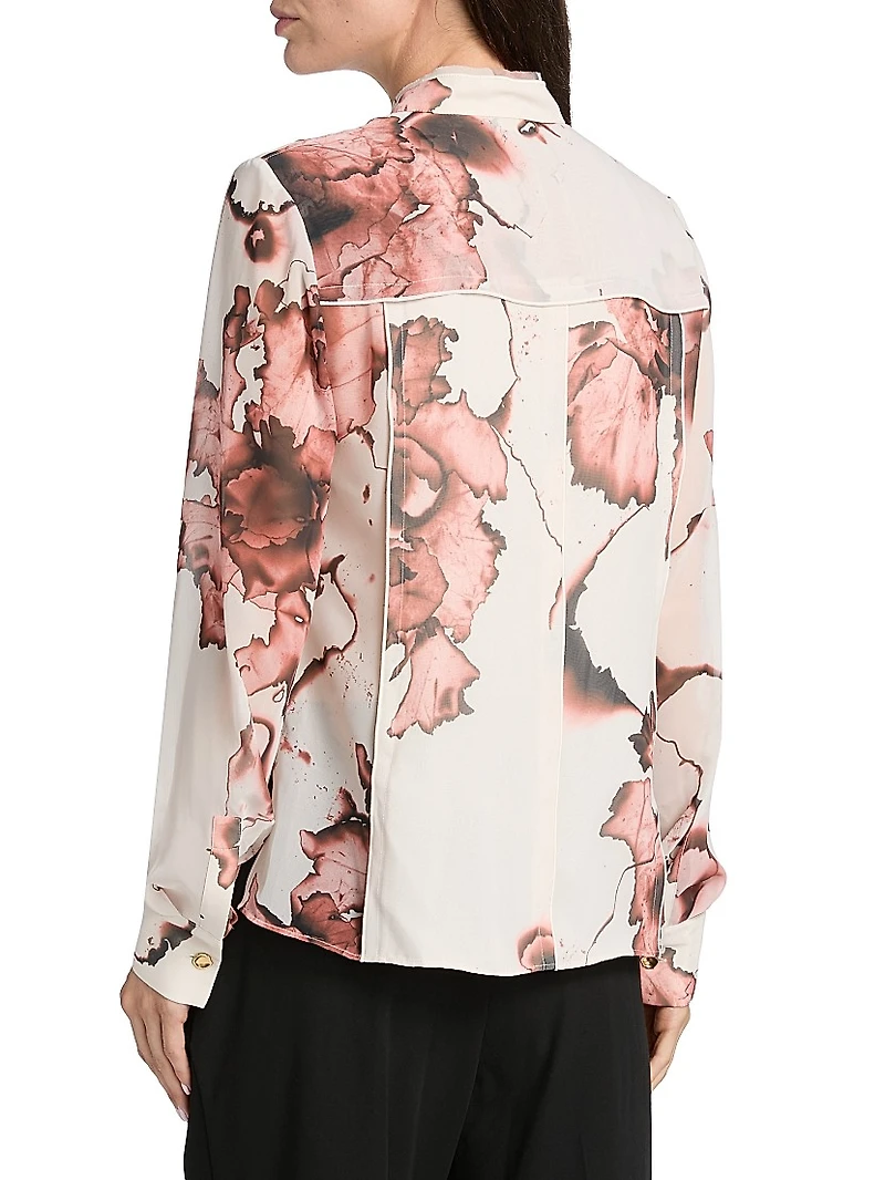 Burnt Floral Print Blouse