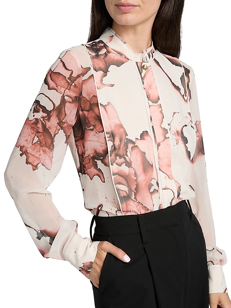 Burnt Floral Print Blouse