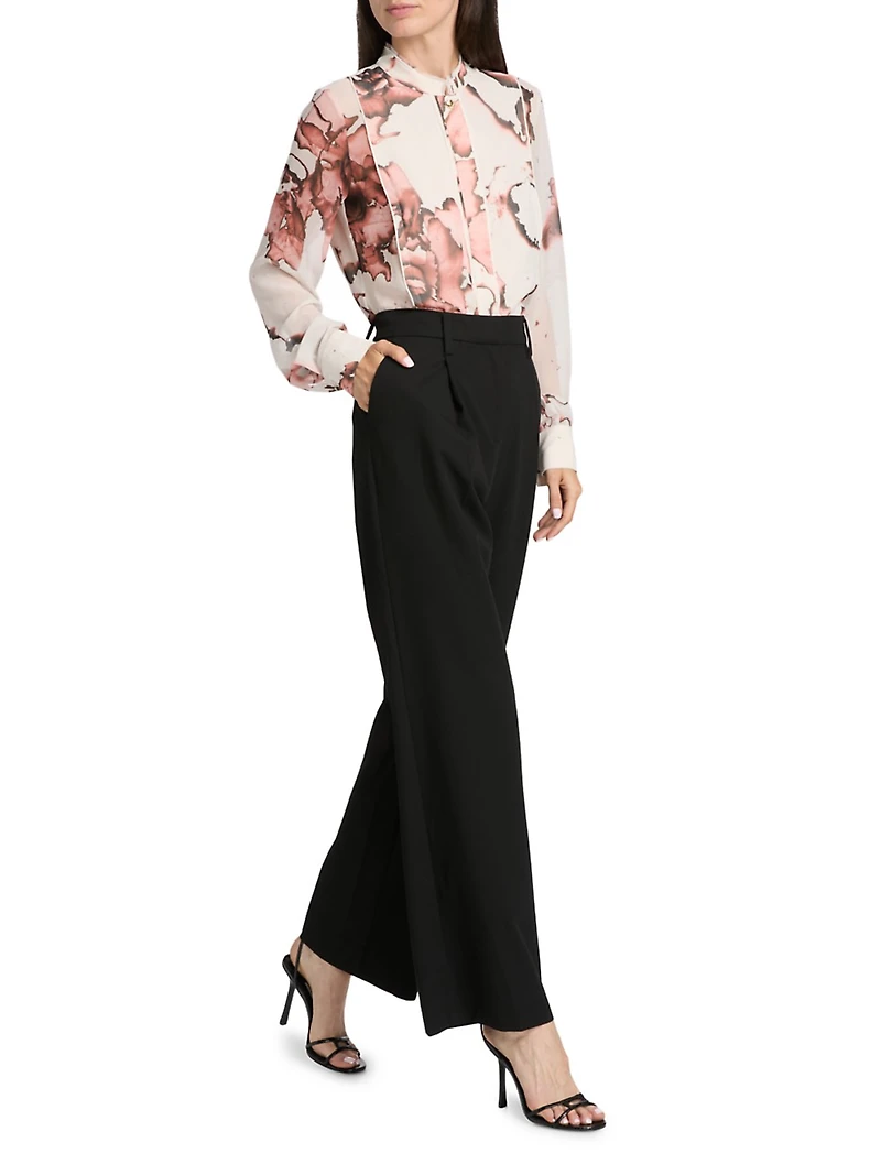 Burnt Floral Print Blouse