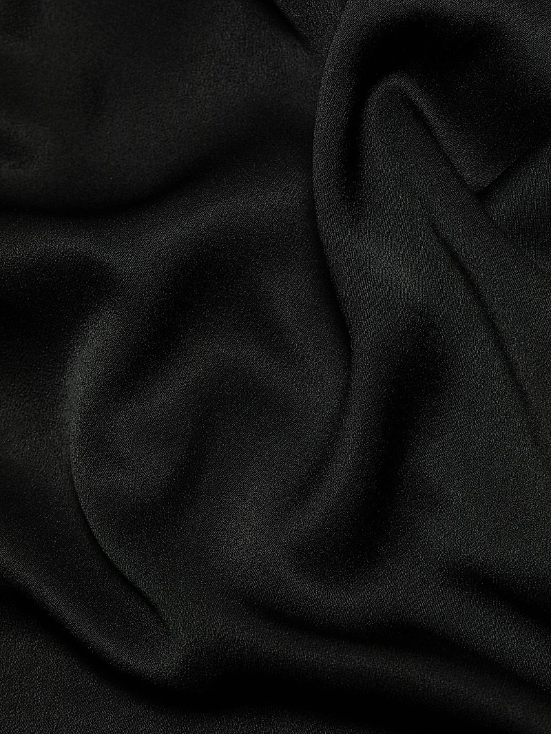 Asymmetric Satin Fit & Flare Gown