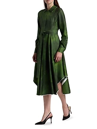 Smudged Canvas Silk Twill Shirtdress