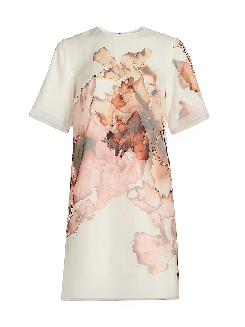 Printed Organza Shift Dress