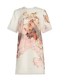 Printed Organza Shift Dress