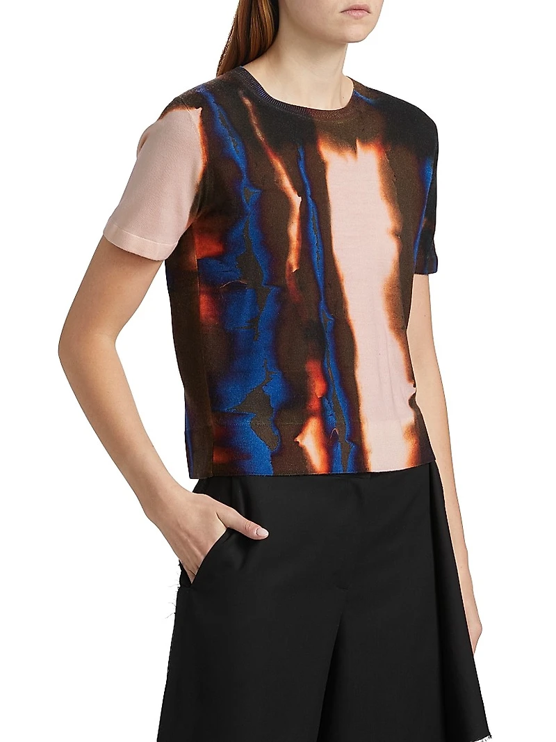 Burned Stripe Merino Wool Sweater