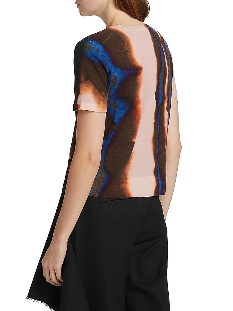 Burned Stripe Merino Wool Sweater