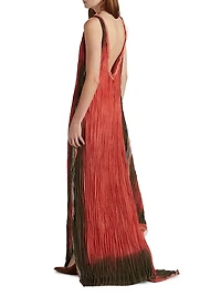 Tie-Dye Pleated Gown