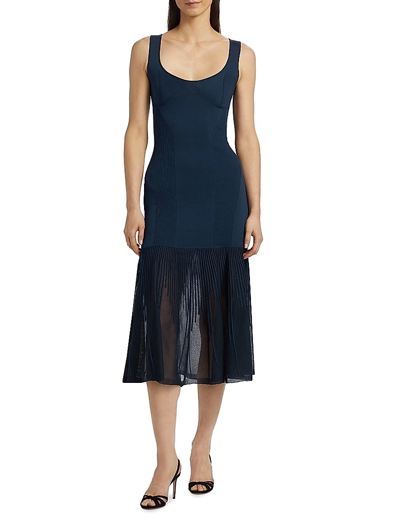 Pointelle Degrade Knit Cocktail Dress