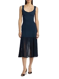 Pointelle Degrade Knit Cocktail Dress