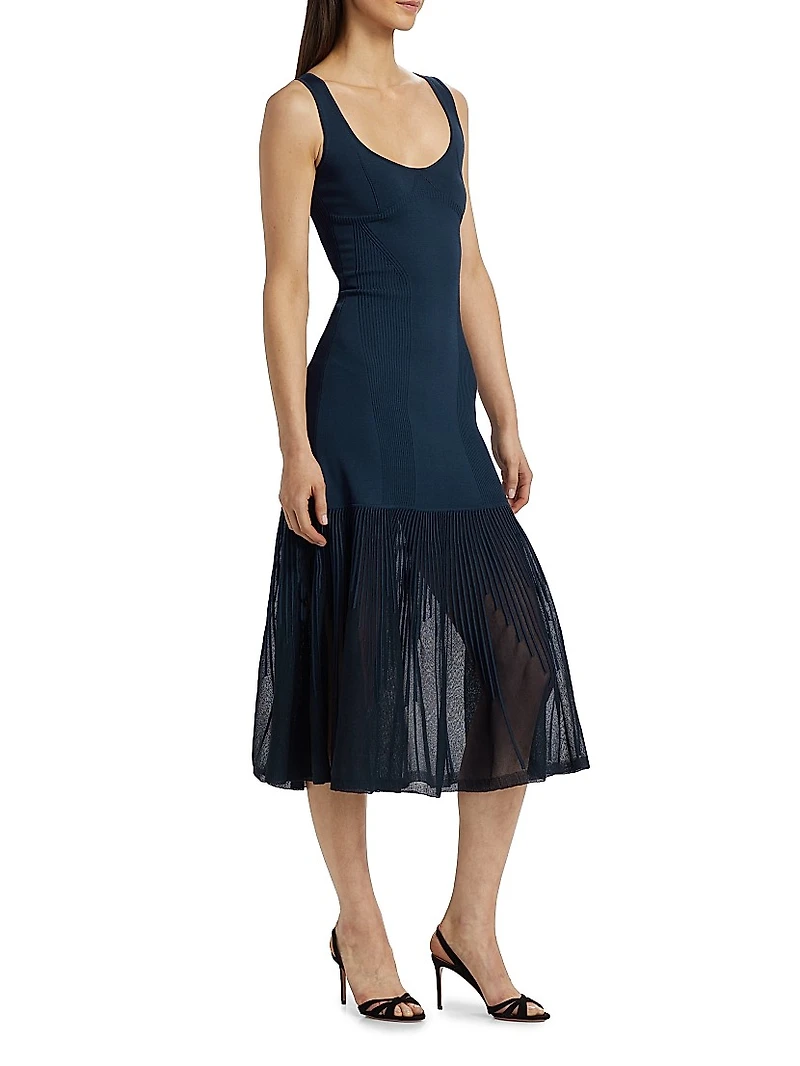 Pointelle Degrade Knit Cocktail Dress