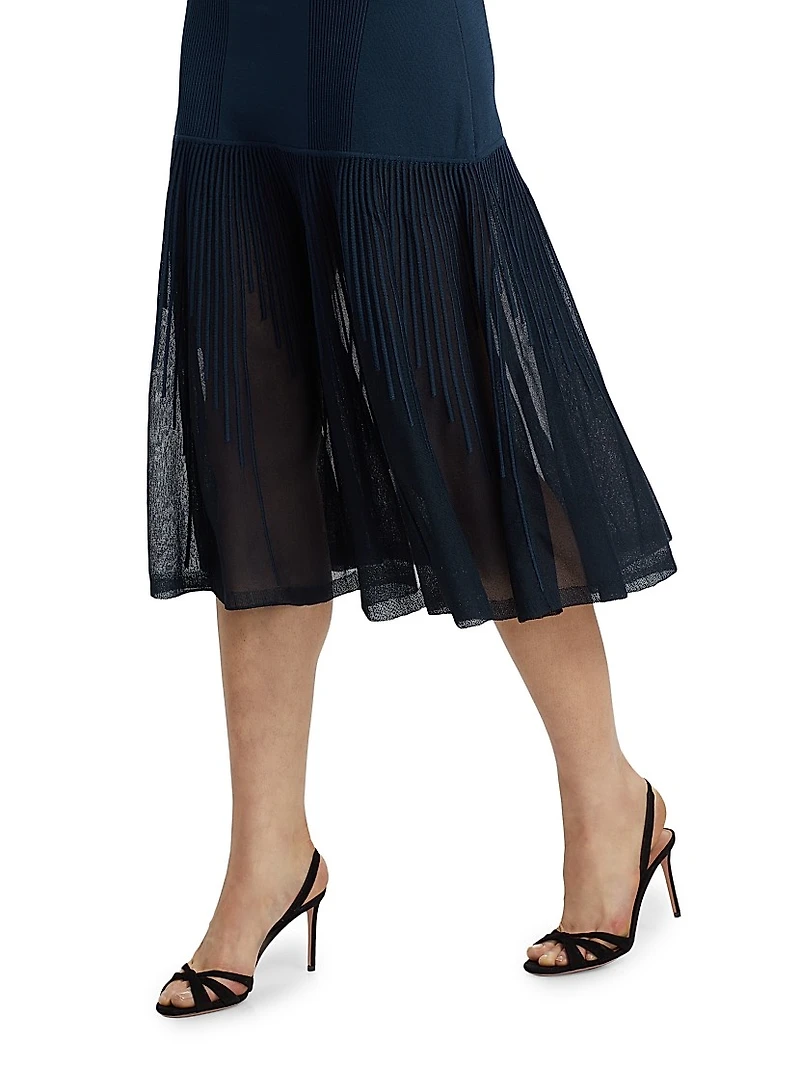 Pointelle Degrade Knit Cocktail Dress