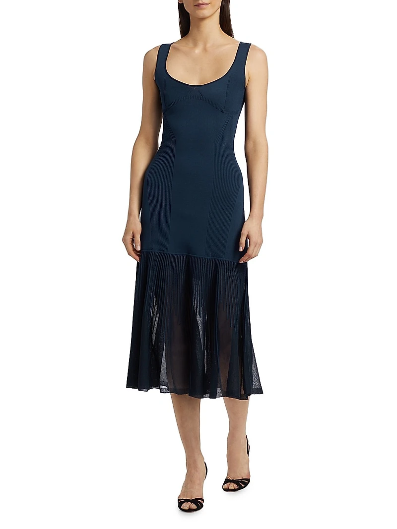 Pointelle Degrade Knit Cocktail Dress